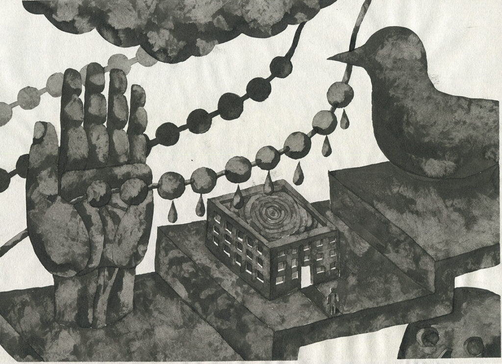 8 Illustration of Natalka Marynchak’s poetry, artwork by contemporary Ukrainian artist Kostiantyn Zorkin
