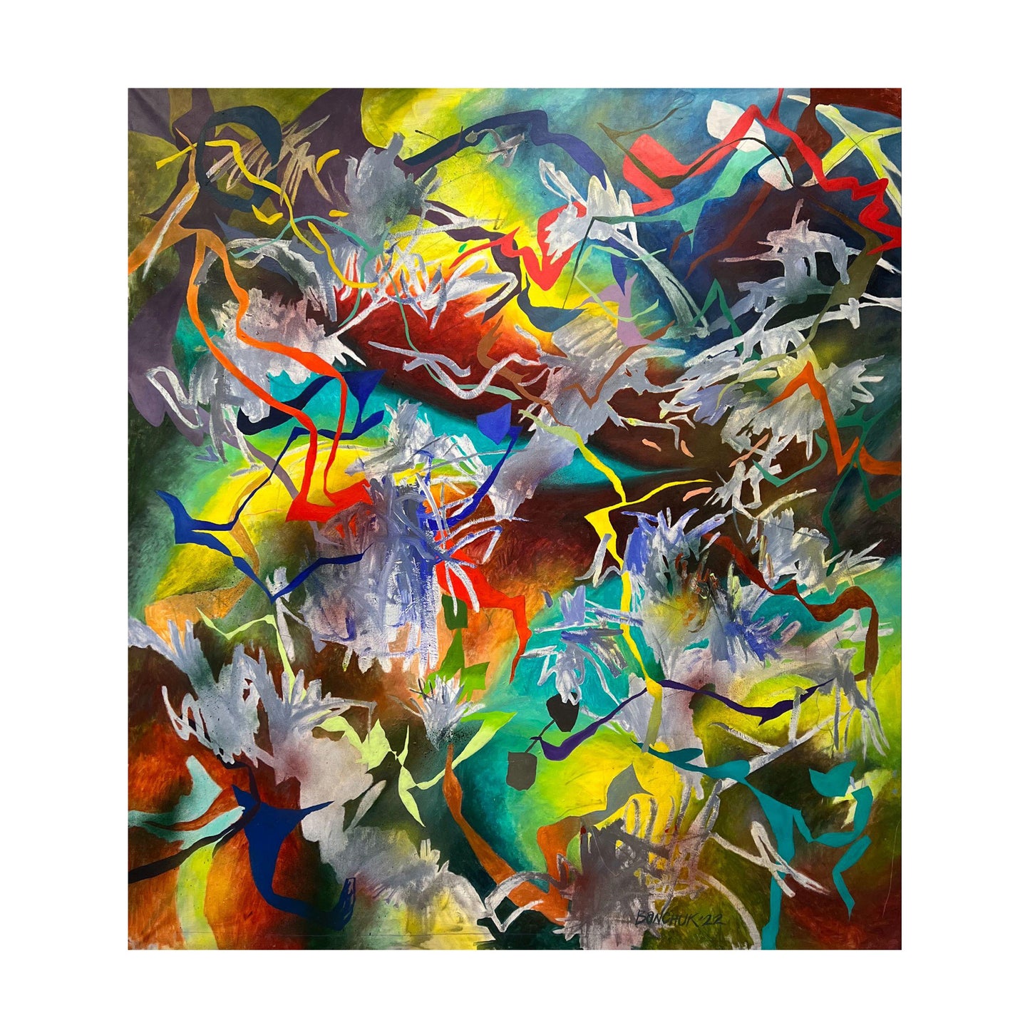 Deconstructed Rainbow, abstract artwork by contemporary Ukrainian artist Mariia Bonchuk