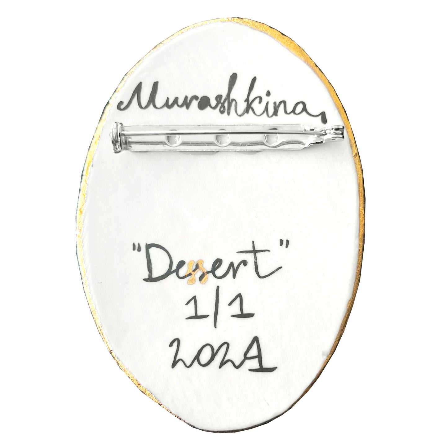 Dessert, porcelain brooch by Nina Murashkina