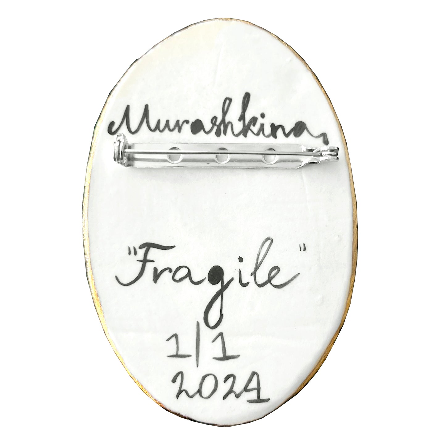 Porcelain brooch by Nina Murashkina