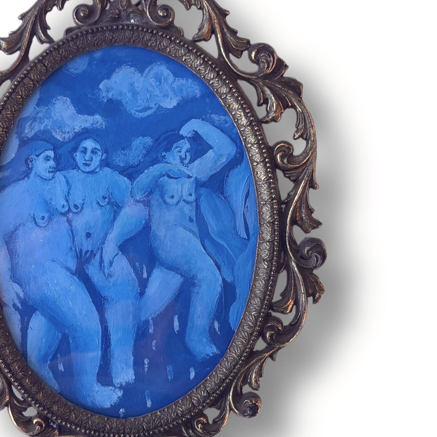 Girls, artwork by contemporary Ukrainian Artist Diana Ruban, closeup