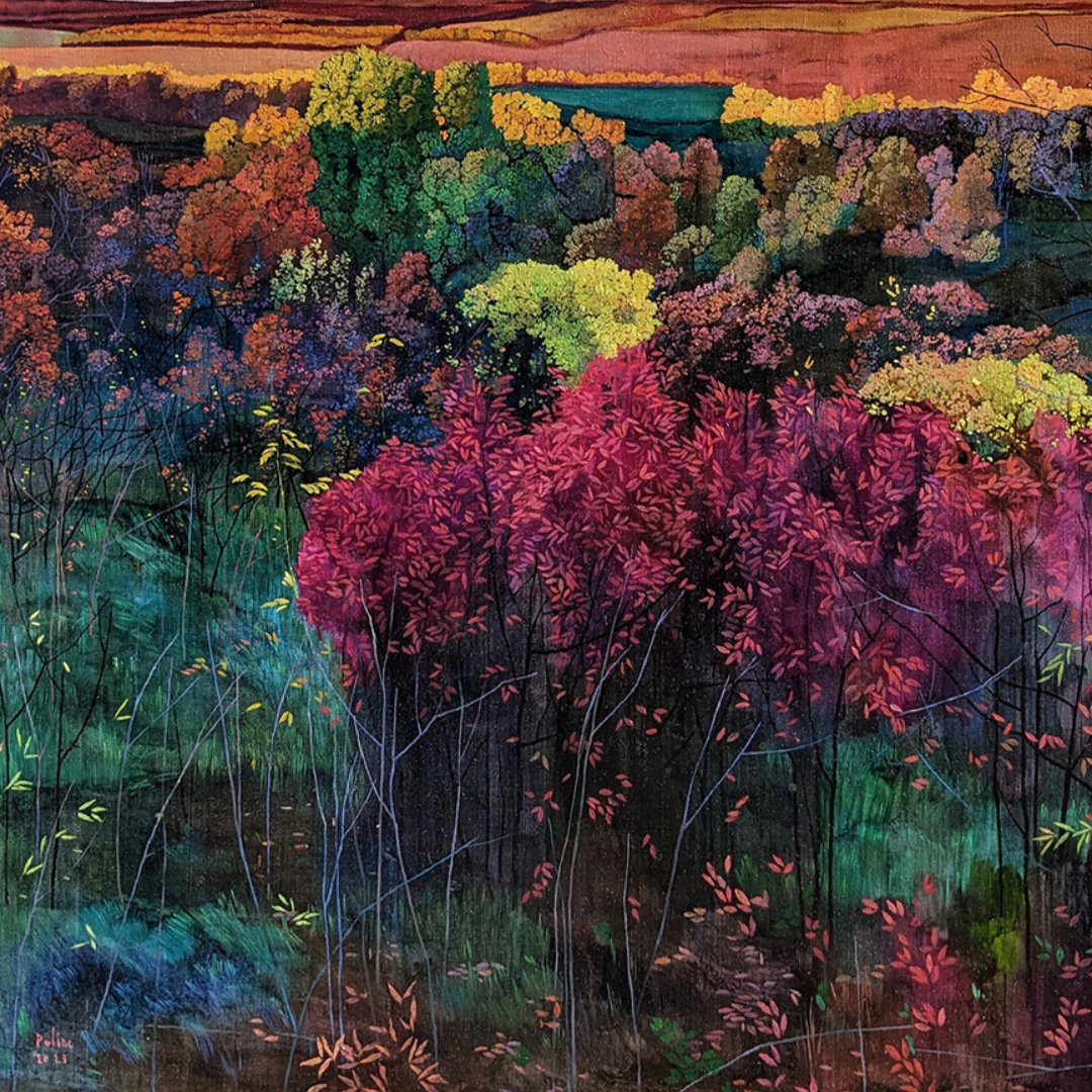 Magic landscape, artwork by contemporary Ukrainian artist Polina Kuznetsova