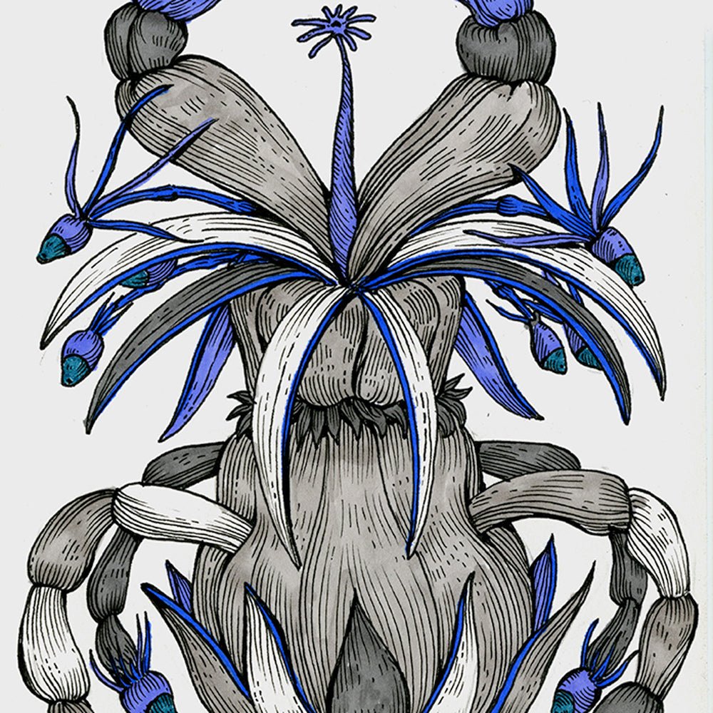 Mariyka, Rivers of Shadows series, graphics by contemporary ukrainian artist Ave Libertatemaveamor, closeup 1