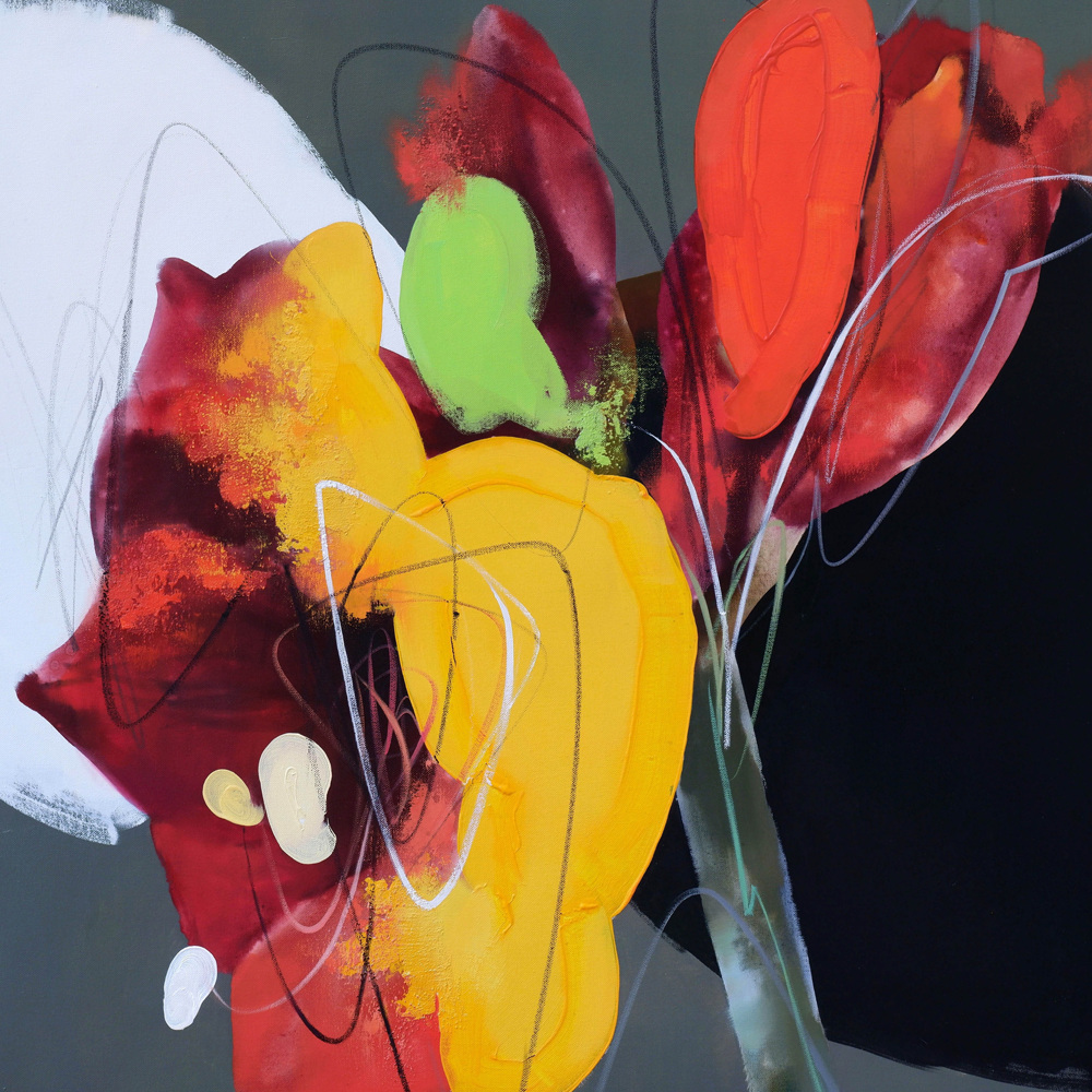 Mystery of Flora XXVII, abstract, by contemporary Ukrainian artist Yevhenii Shapovalov, closeup 2