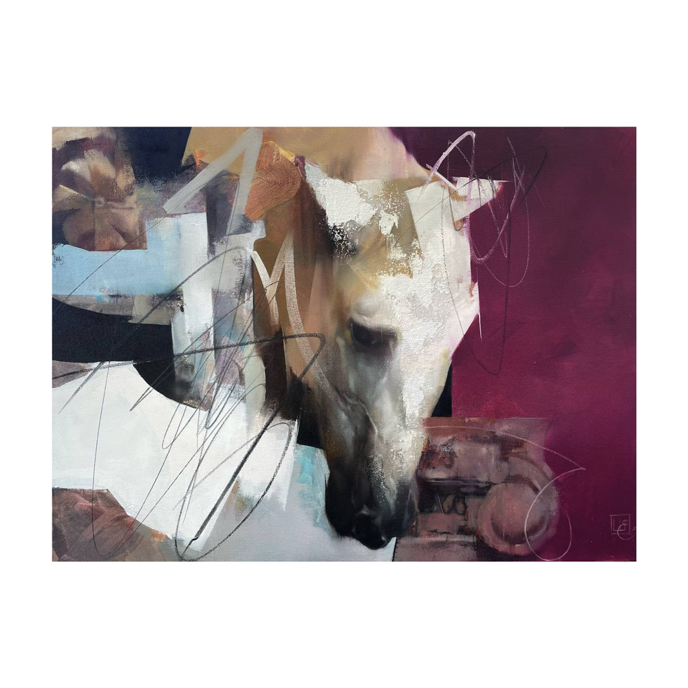 Mythological Totet, painting of horse, -by-contemporary Ukrainian artist Yevhenii Shapovalov