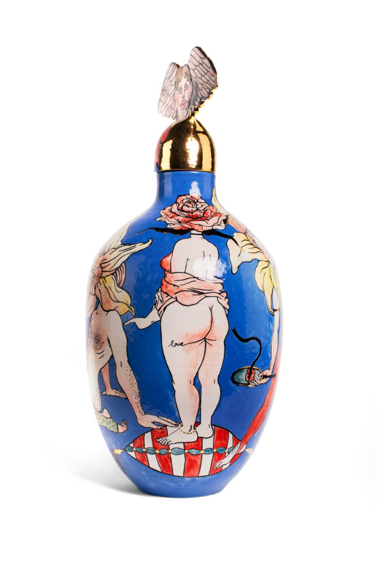 Vase "Narcissus Love", by contemporary Ukrainian artist Nina Murashkina, 3