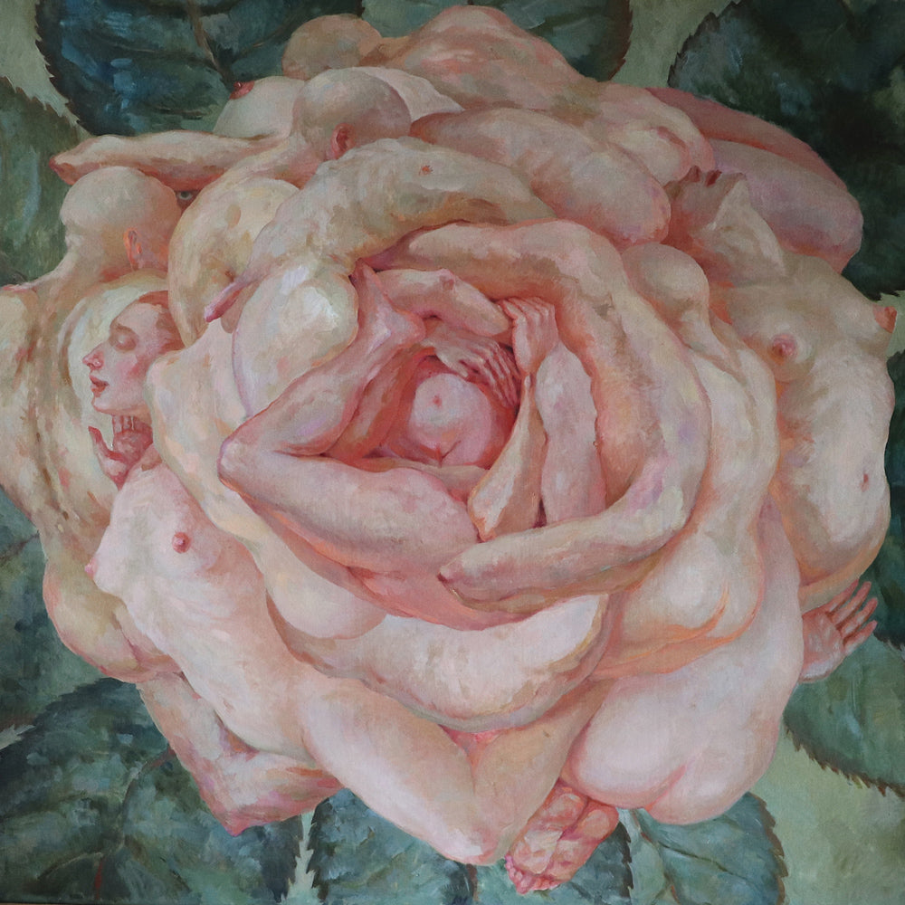Rose, Sinflower series, artwork by contemporary Ukrainian artist Alice Konokhova, closeup 1