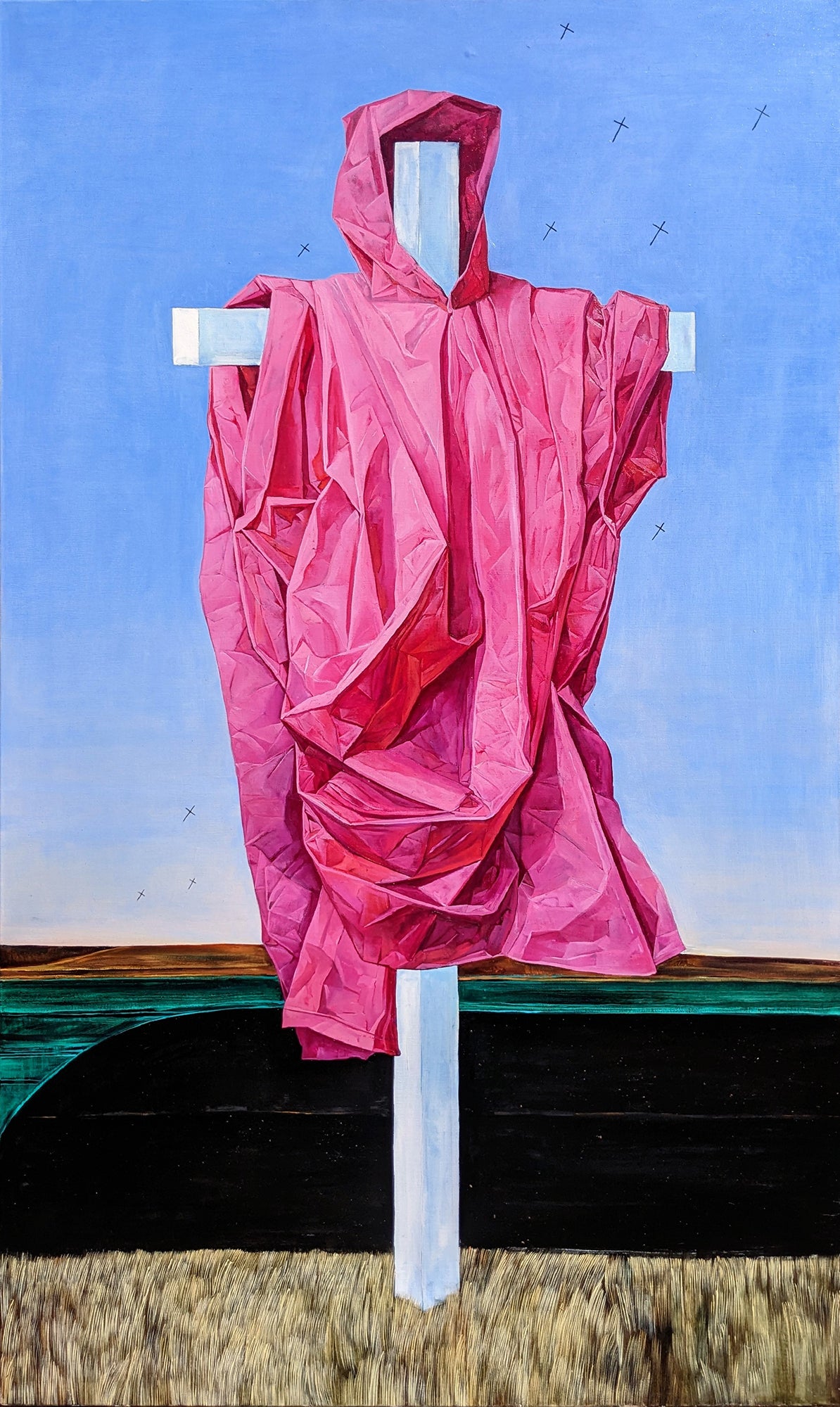 Scarecrow, artwork by contemporary Ukrainian artist Polina Kuznetsova