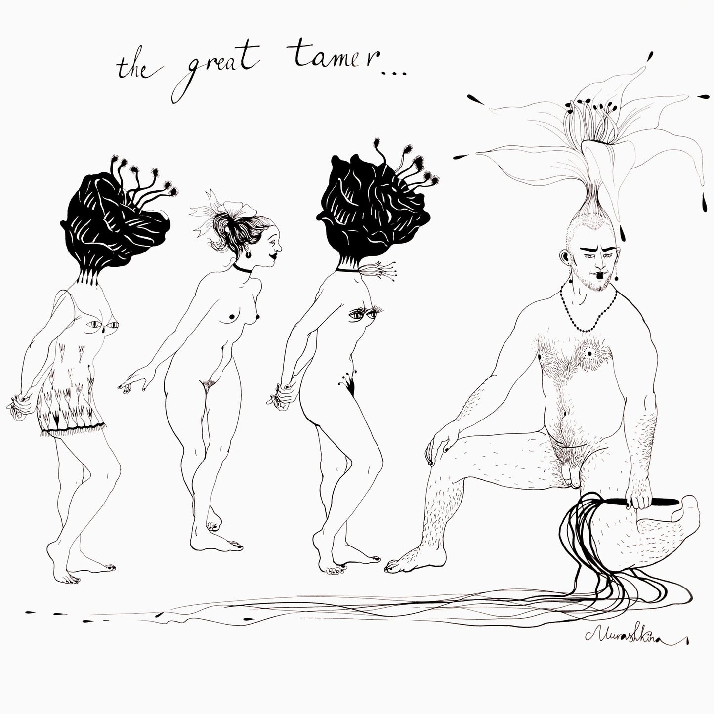 The great tamer, artwork by contemporary Ukrainian artist Nina Murashkina, close up