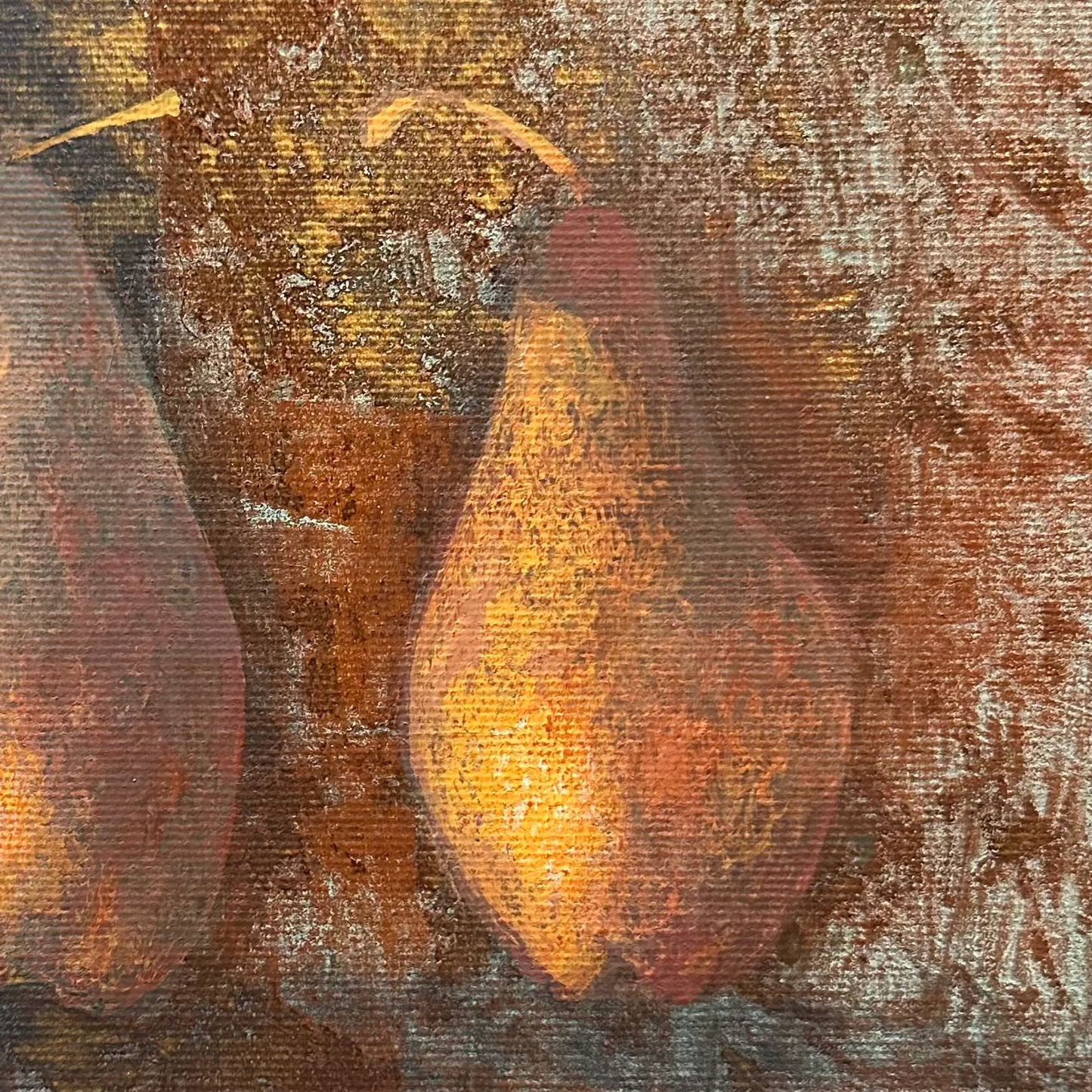 Two pears, close up