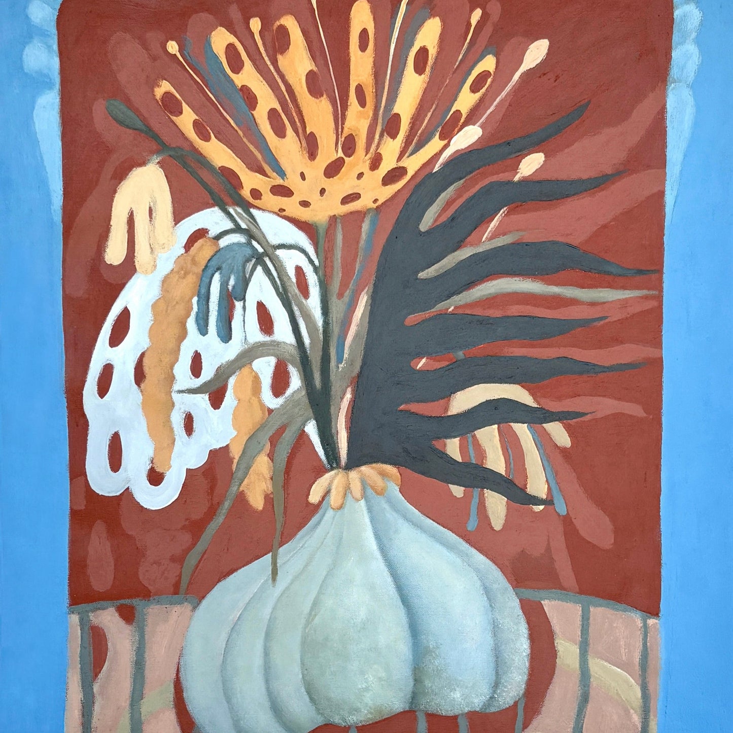 Vase, artwork by contemporary Ukrainian Artist Diana Ruban, closeup