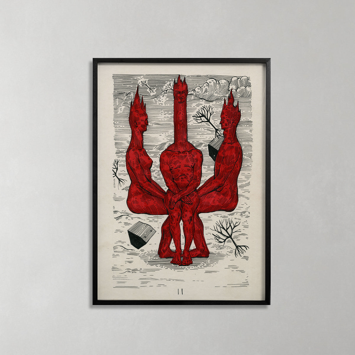 Red graphics by contemporary Ukrainian artist Ave Libertatemaveamor