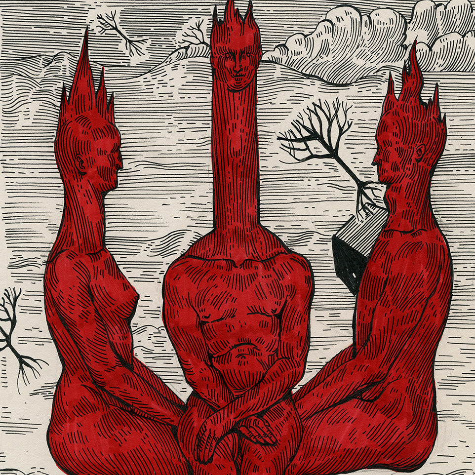 Blood series graphics by contemporary Ukrainian artist Ave Libertatemaveamor, closeup