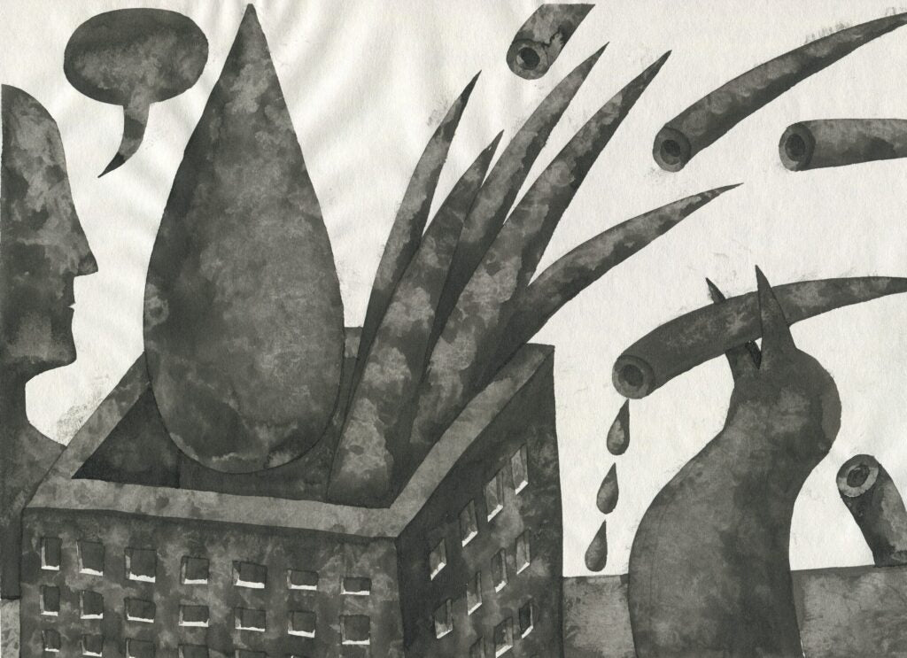 3 Illustration of Natalka Marynchak’s poetry, artwork by contemporary Ukrainian artist Kostiantyn Zorkin