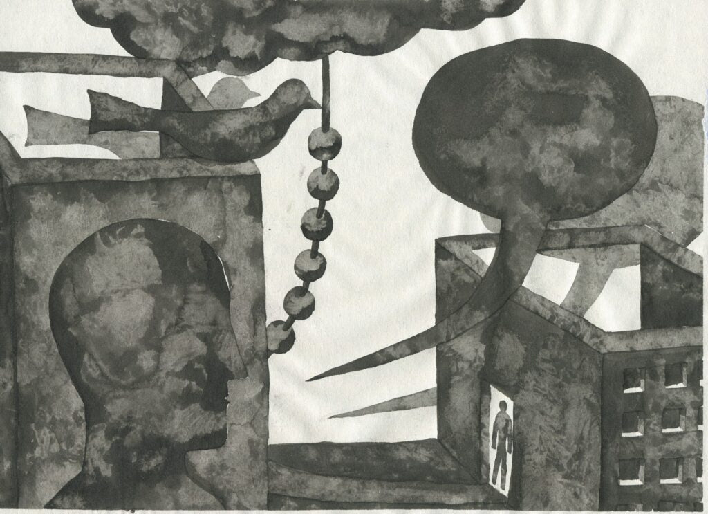 4 Illustration of Natalka Marynchak’s poetry, artwork by contemporary Ukrainian artist Kostiantyn Zorkin