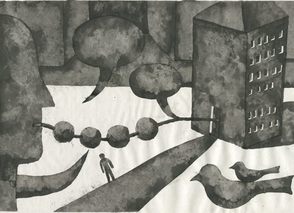 6 Illustration of Natalka Marynchak’s poetry, artwork by contemporary Ukrainian artist Kostiantyn Zorkin
