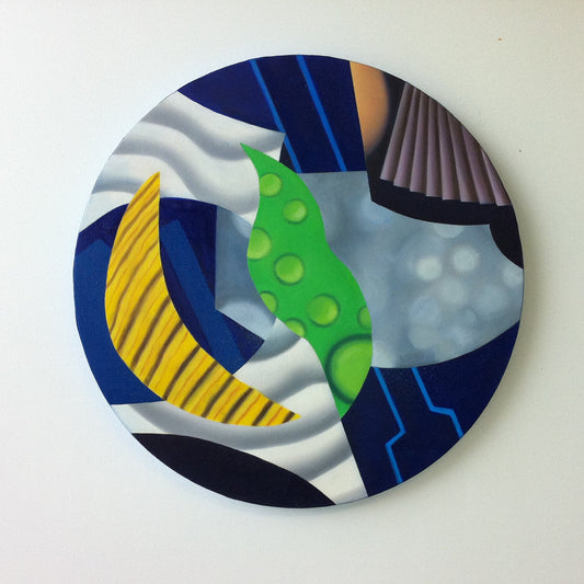 Decorative artwork with abstract design on a white background