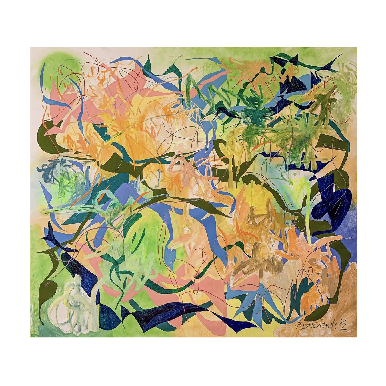 Ukrainian Spirit, abstract artwork by contemporary Ukrainian artist Mariia Bonchuk