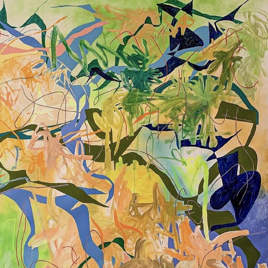 Ukrainian Spirit, abstract artwork by contemporary Ukrainian artist Mariia Bonchuk, closeup