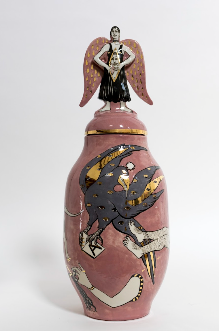 Vase "Angel in black",  by contemporary Ukrainian artist Nina Murashkina, 1