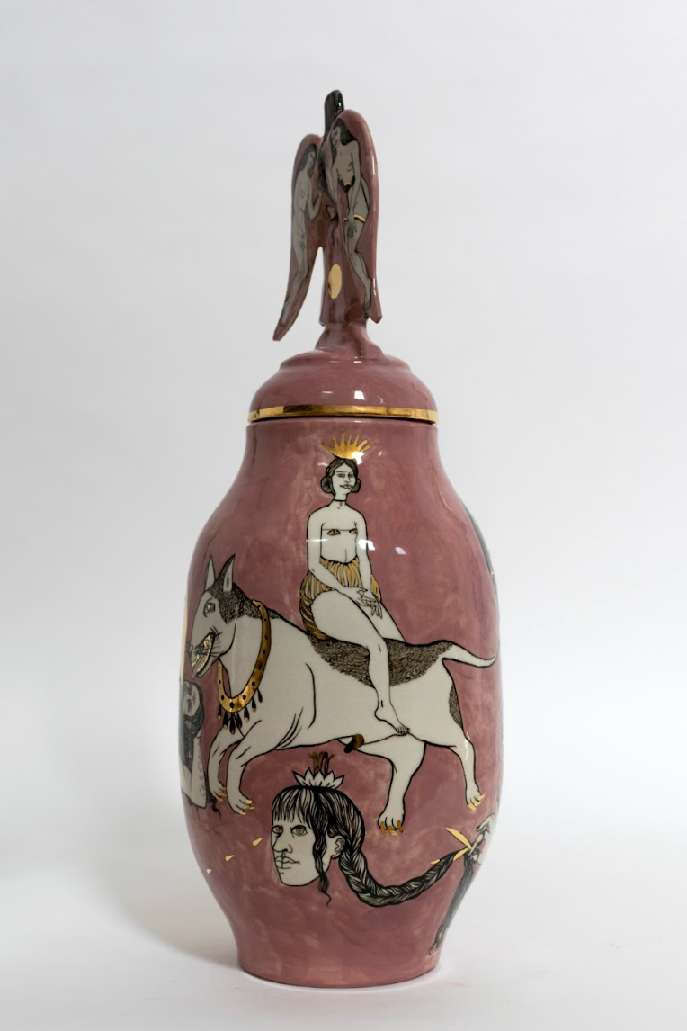 Vase "Angel in black",  by contemporary Ukrainian artist Nina Murashkina, 3