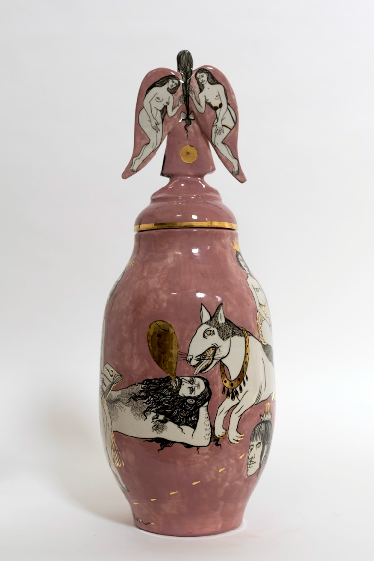 Vase "Angel in black",  by contemporary Ukrainian artist Nina Murashkina, 4