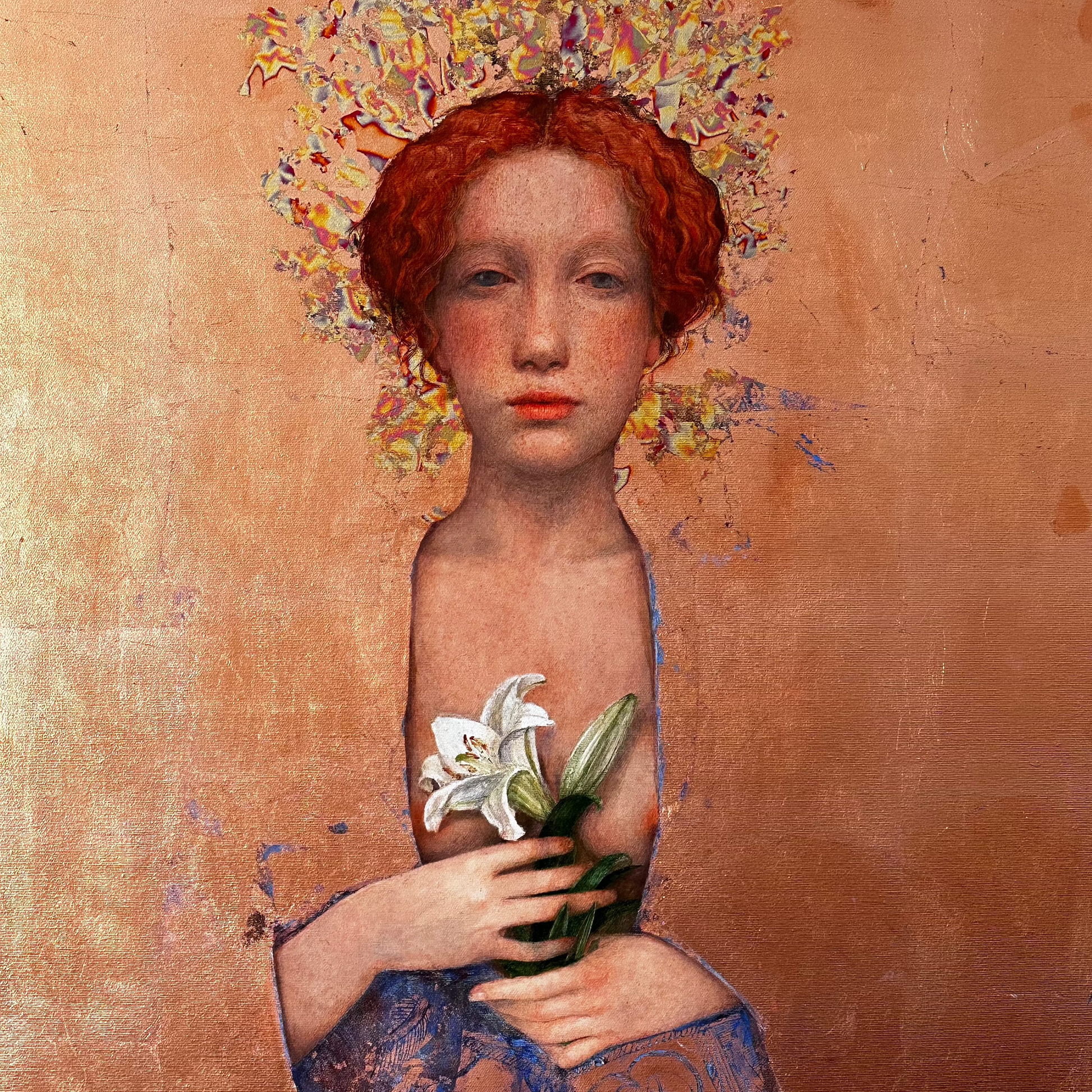Annunciation I, artwork by contemporary Ukrainian artist Tata Kolesnik, close-up 1