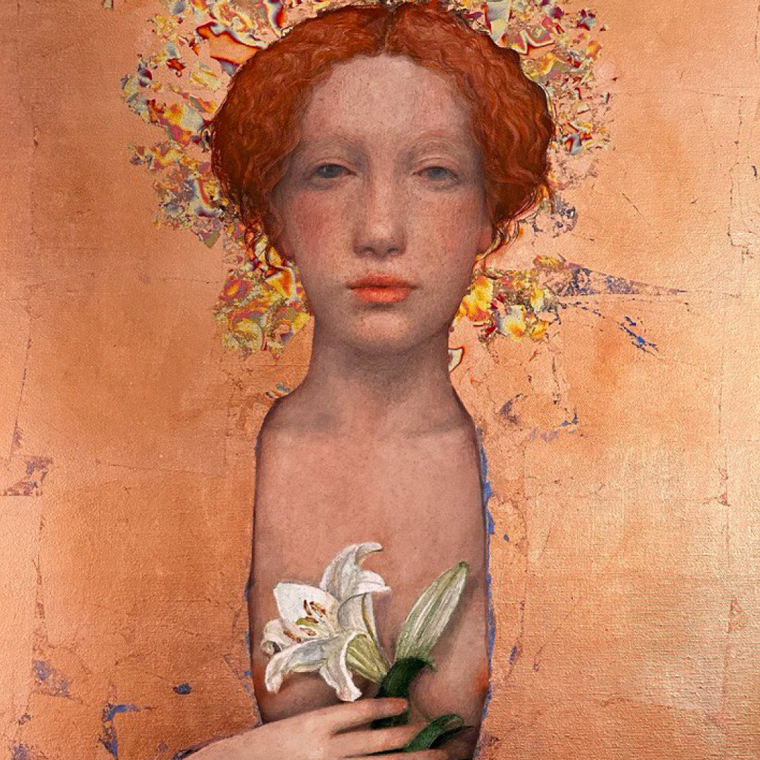 Annunciation I, artwork by contemporary Ukrainian artist Tata Kolesnik, close-up 2