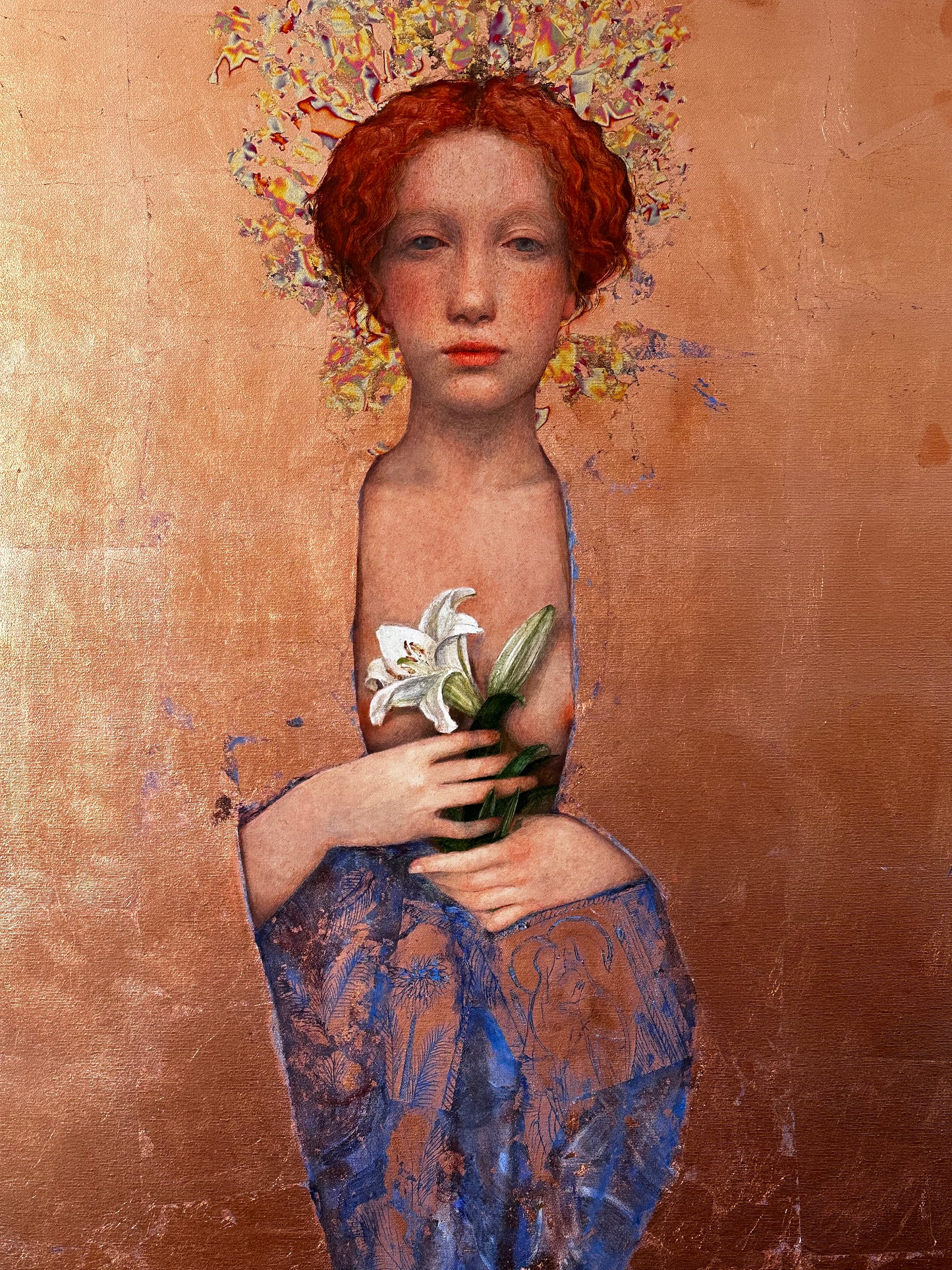Annunciation I, artwork by contemporary Ukrainian artist Tata Kolesnik, close-up 3