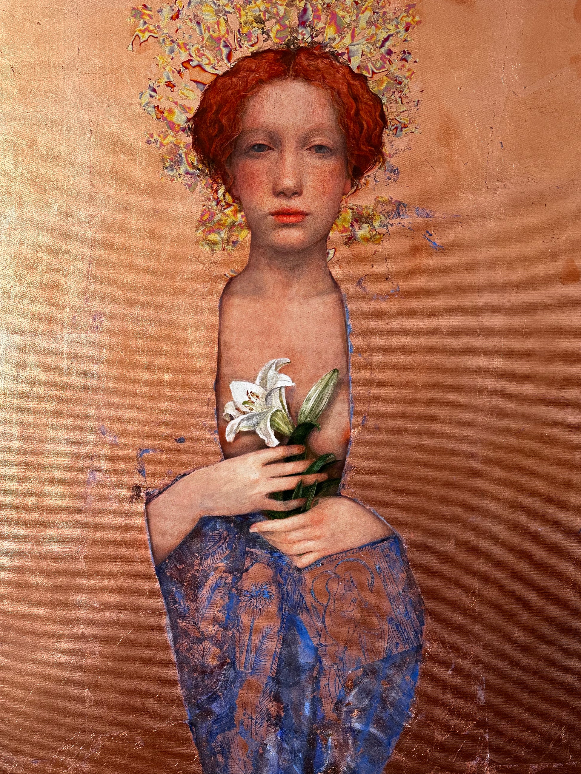 Annunciation I, artwork by contemporary Ukrainian artist Tata Kolesnik, close-up 3
