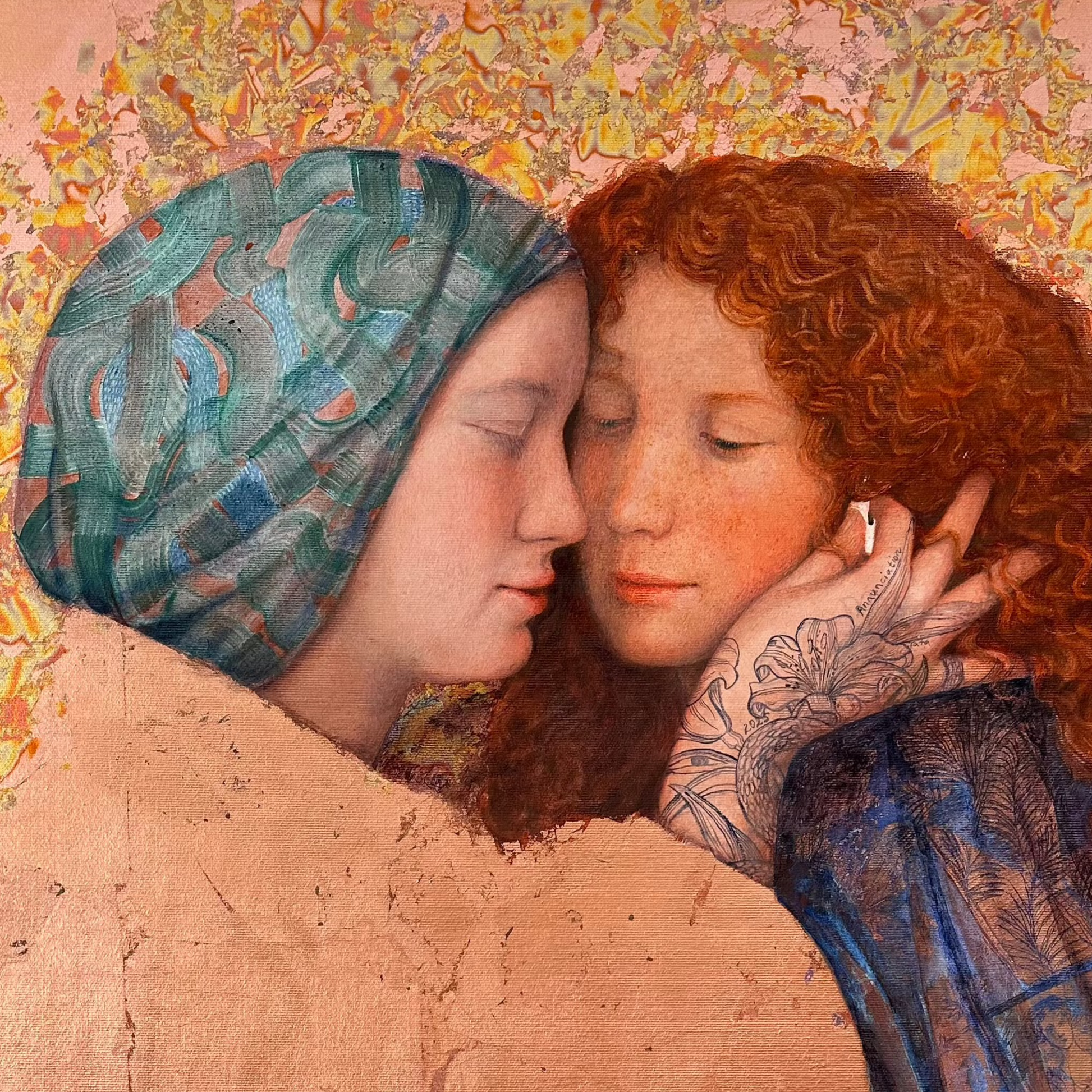 Annunciation II, artwork by contemporary Ukrainian artist Tata Kolesnik, close-up 2