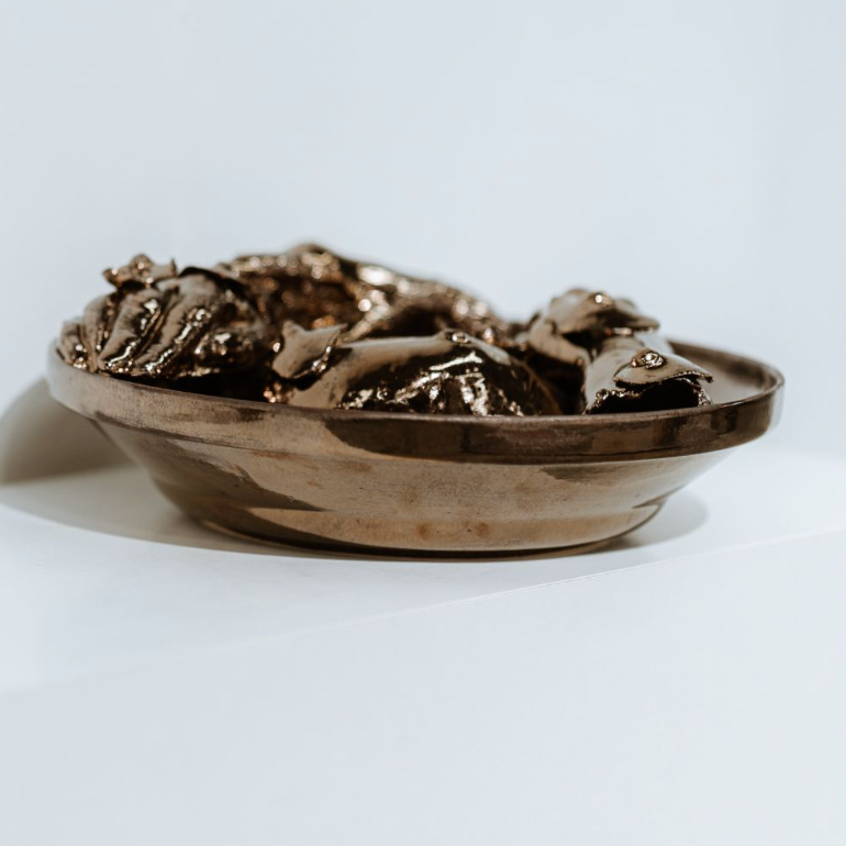 Bowl From the series Stitched Womb, works by contemporary Ukrainian artist Maria Kulikovska