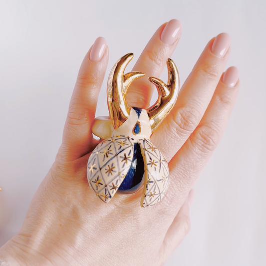Bug, ceramic ring by Ukrainian artist Yuliia Pylypchatina