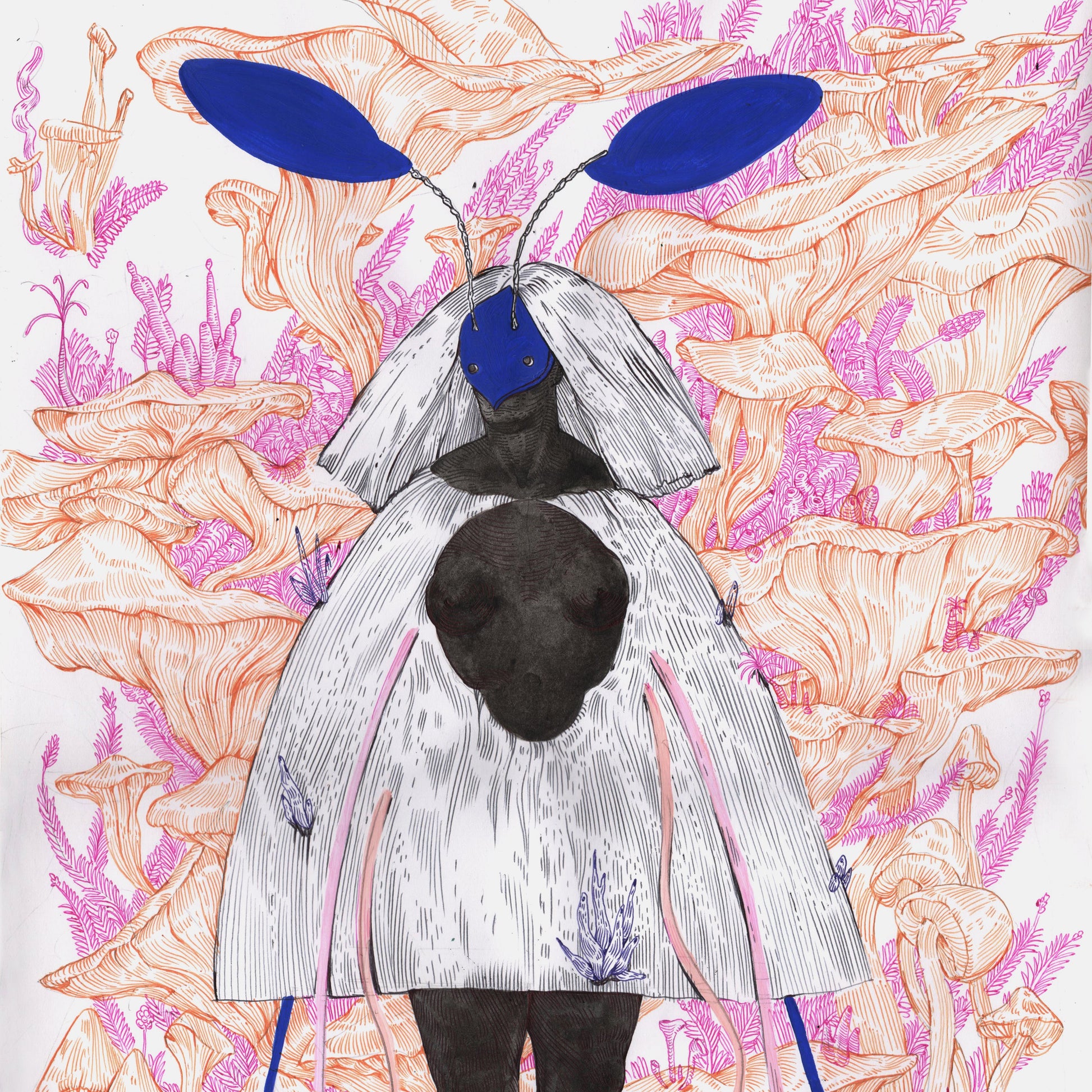 Butterfly, artwork by contemporary Ukrainian artist Ave Libertatemiamor, close-up 