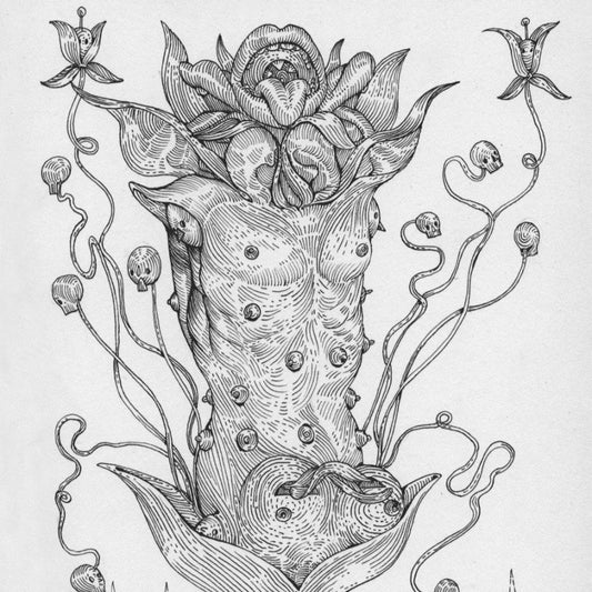 Flores III, Rivers of Shadows series, graphics by contemporary ukrainian artist Ave Libertatemaveamor, closeup 1