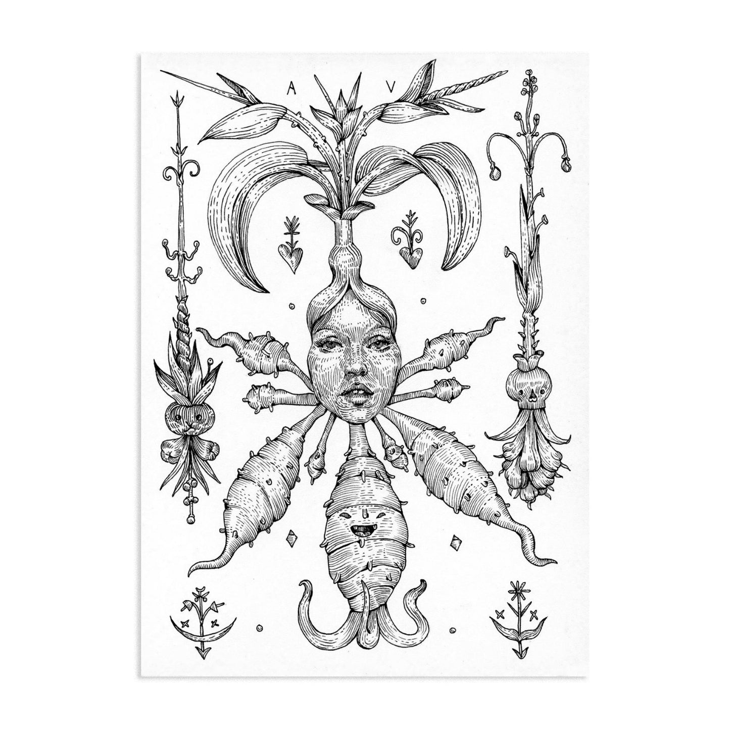 Flores II, Rivers of Shadows series, graphics by contemporary ukrainian artist Ave Libertatemaveamor