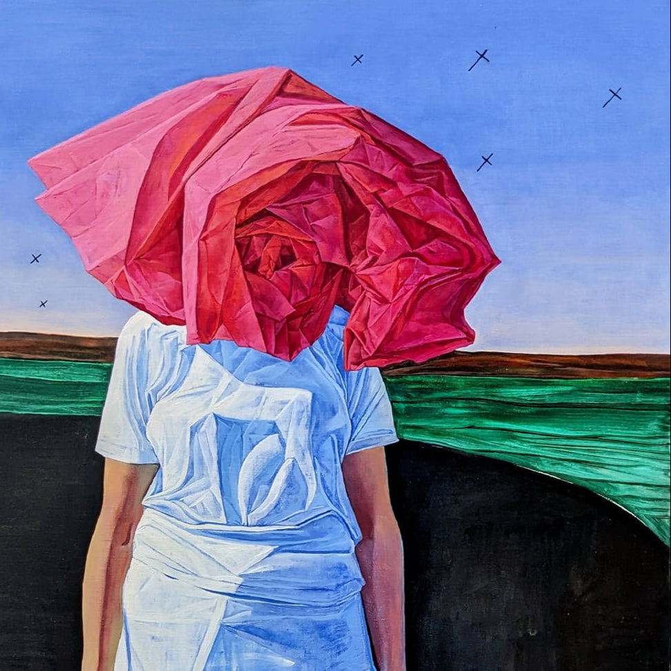 Flower-II-an artwork by contemporary Ukrainian artist Polina Kuznetsova, closeup