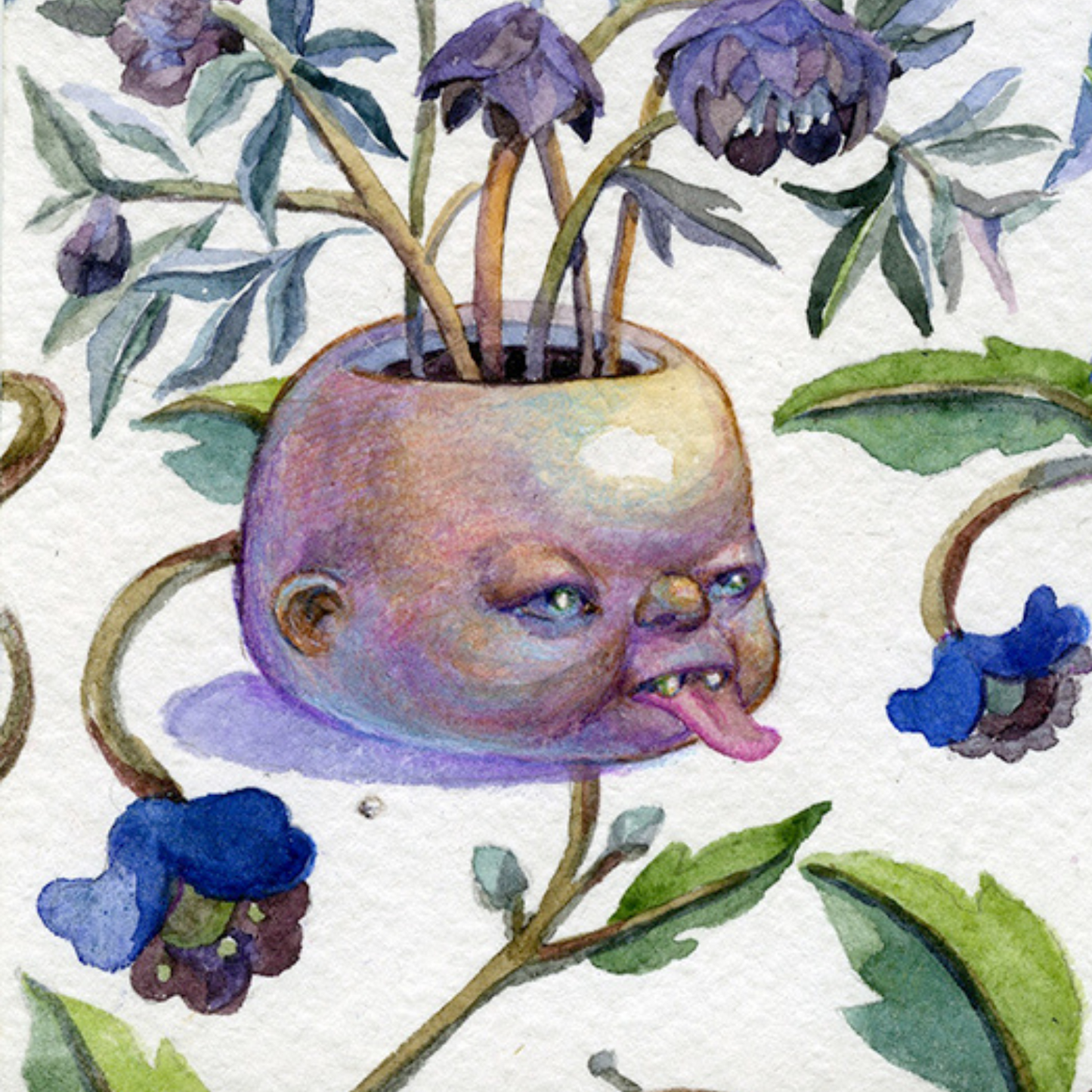 Flower head, artwork by contemporary Ukrainian artist Ave-Libertatemiamor, closeup 1