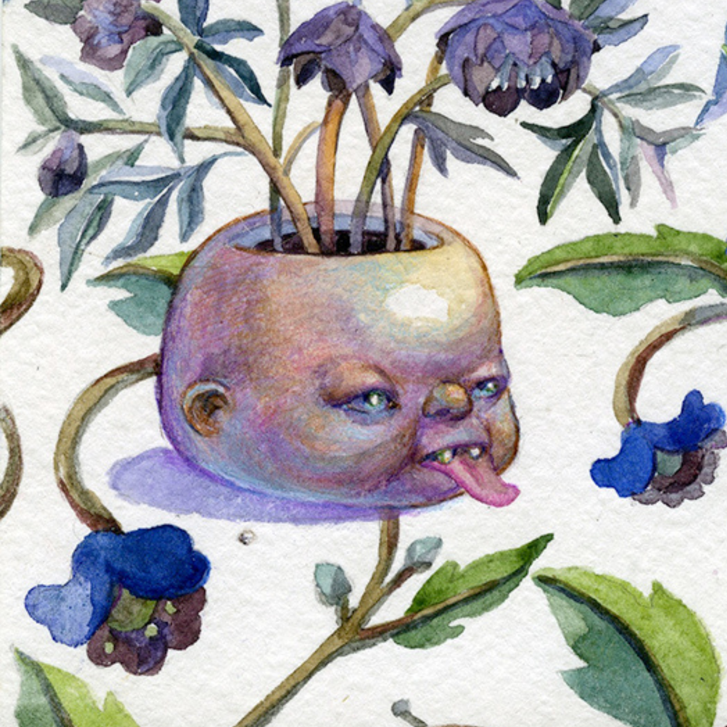 Flower head, artwork by contemporary Ukrainian artist Ave-Libertatemiamor, closeup 1