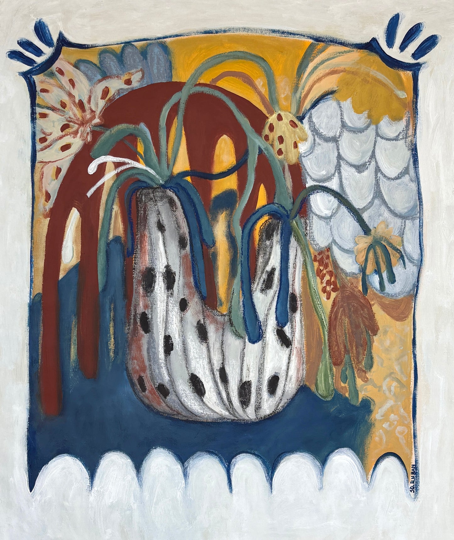 Flowers, artwork by contemporary Ukrainian Artist Diana Ruban