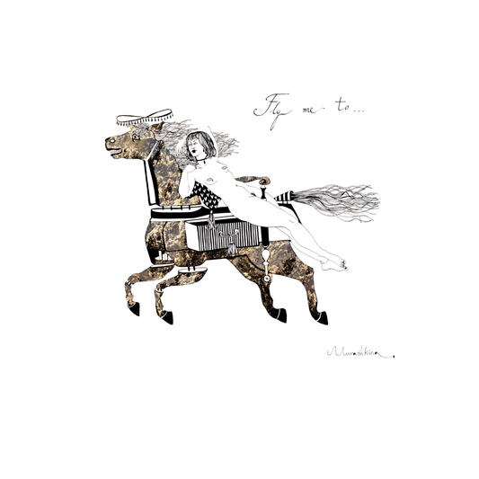 Fly me to, artwork by contemporary Ukrainian artist Nina Murashkina