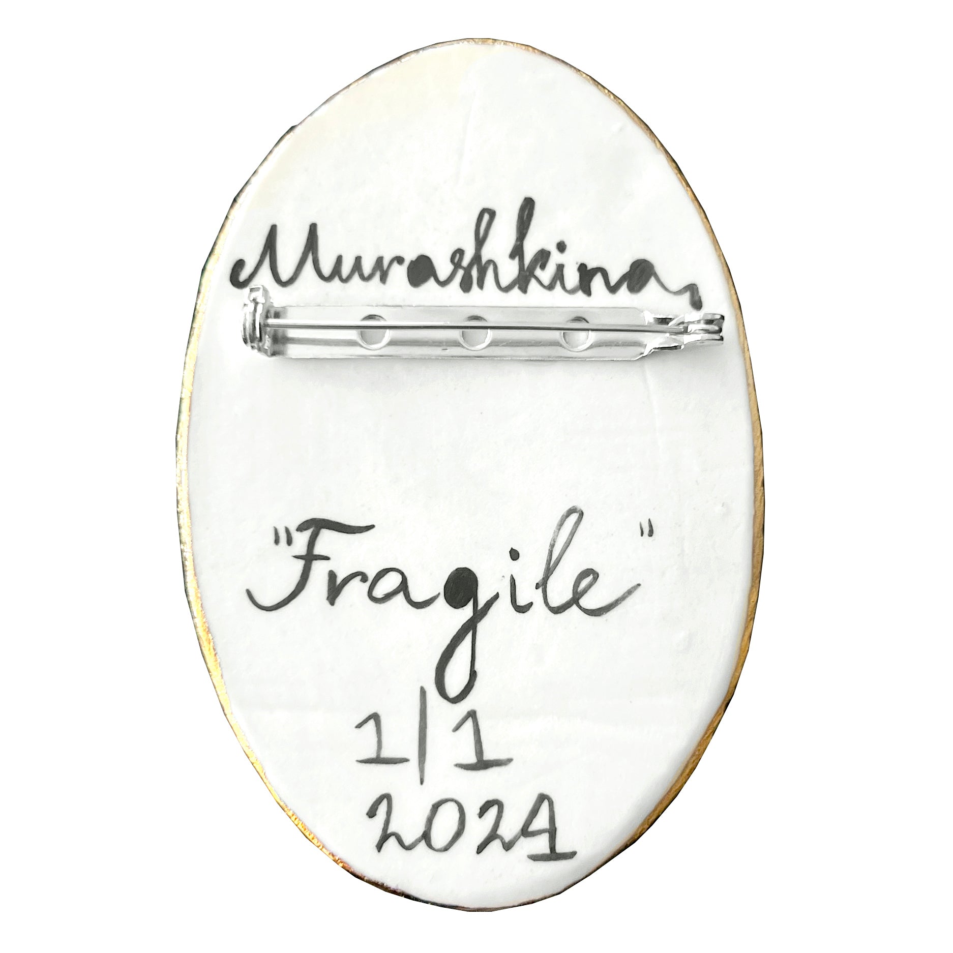 Porcelain brooch by Nina Murashkina