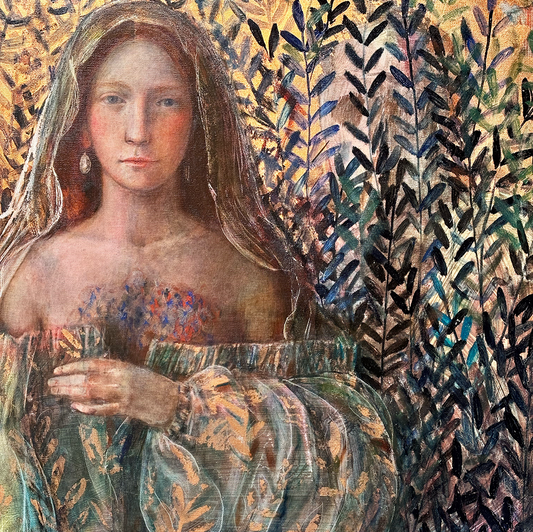 Her Garden I artwork by contemporary Ukrainian artist Tata Kolesnik