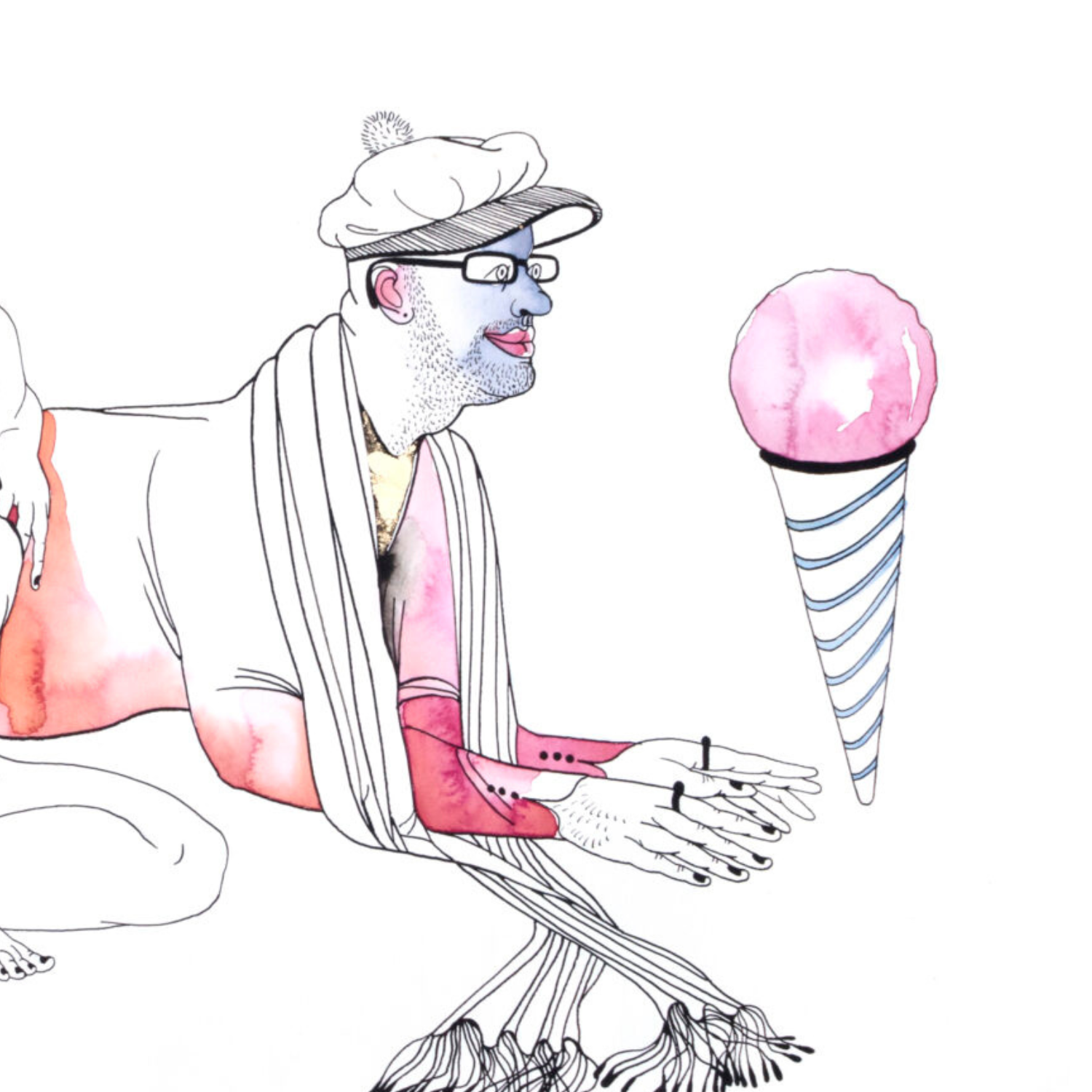 Ice cream, artwork by contemporary Ukrainian artist Nina Murashkina, closeup 2