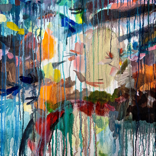 In the Rain, by contemporary Ukrainian artist Vira Tolmacheva, close-up
