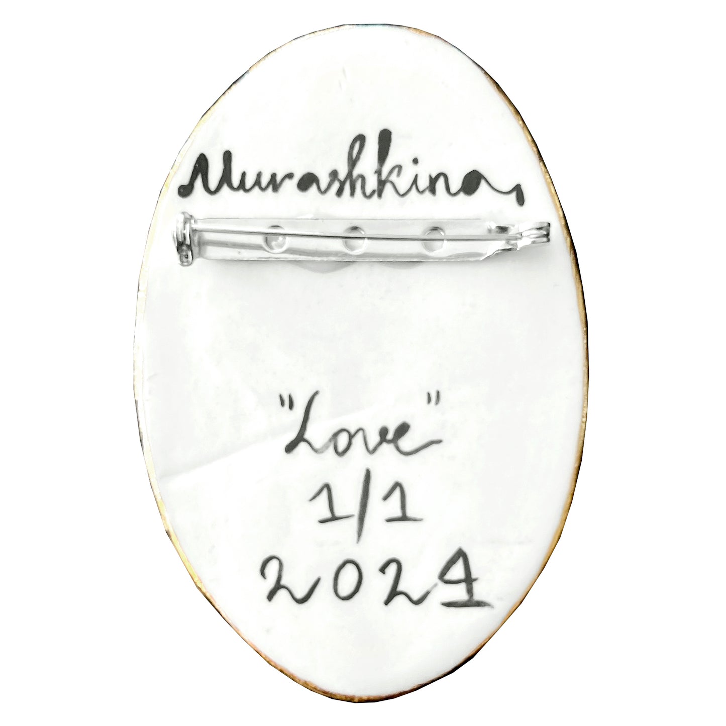 "Love", the porcelain elegant brooch by Ukrainian artist  Nina Murashkina