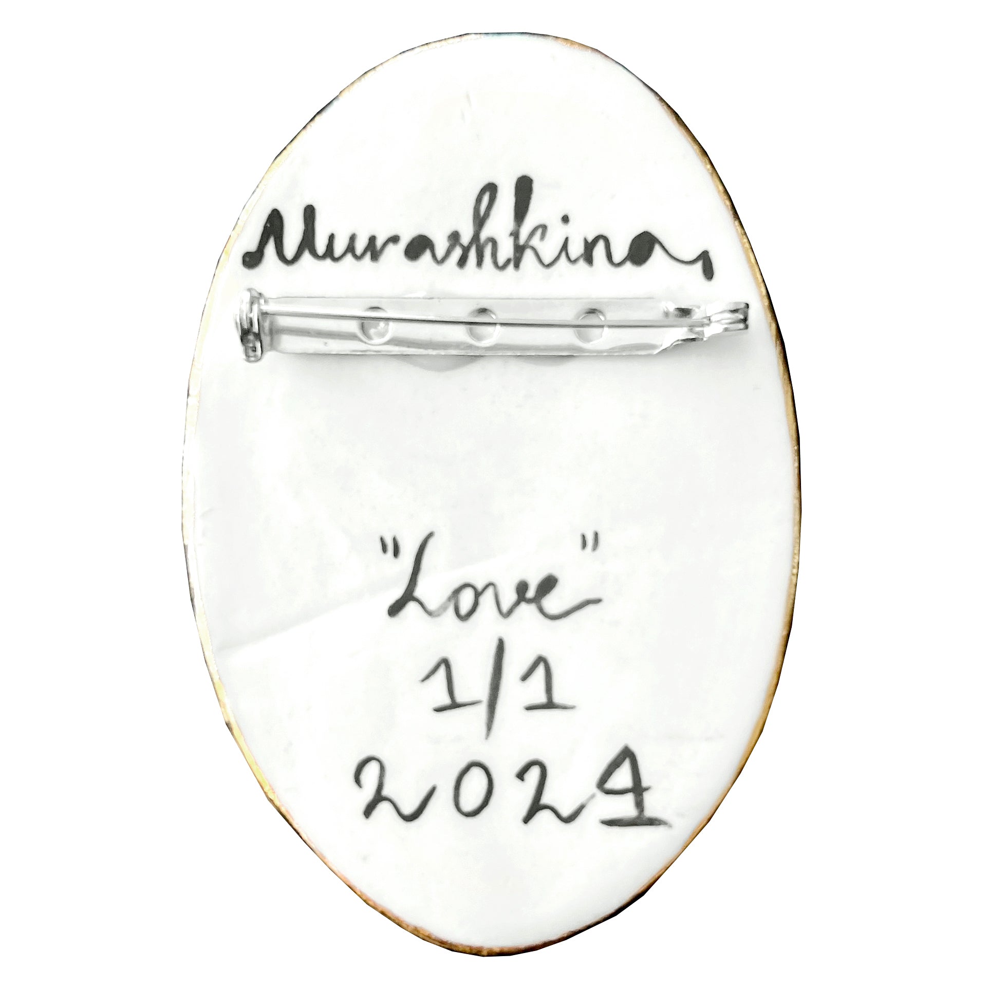 "Love", the porcelain elegant brooch by Ukrainian artist  Nina Murashkina