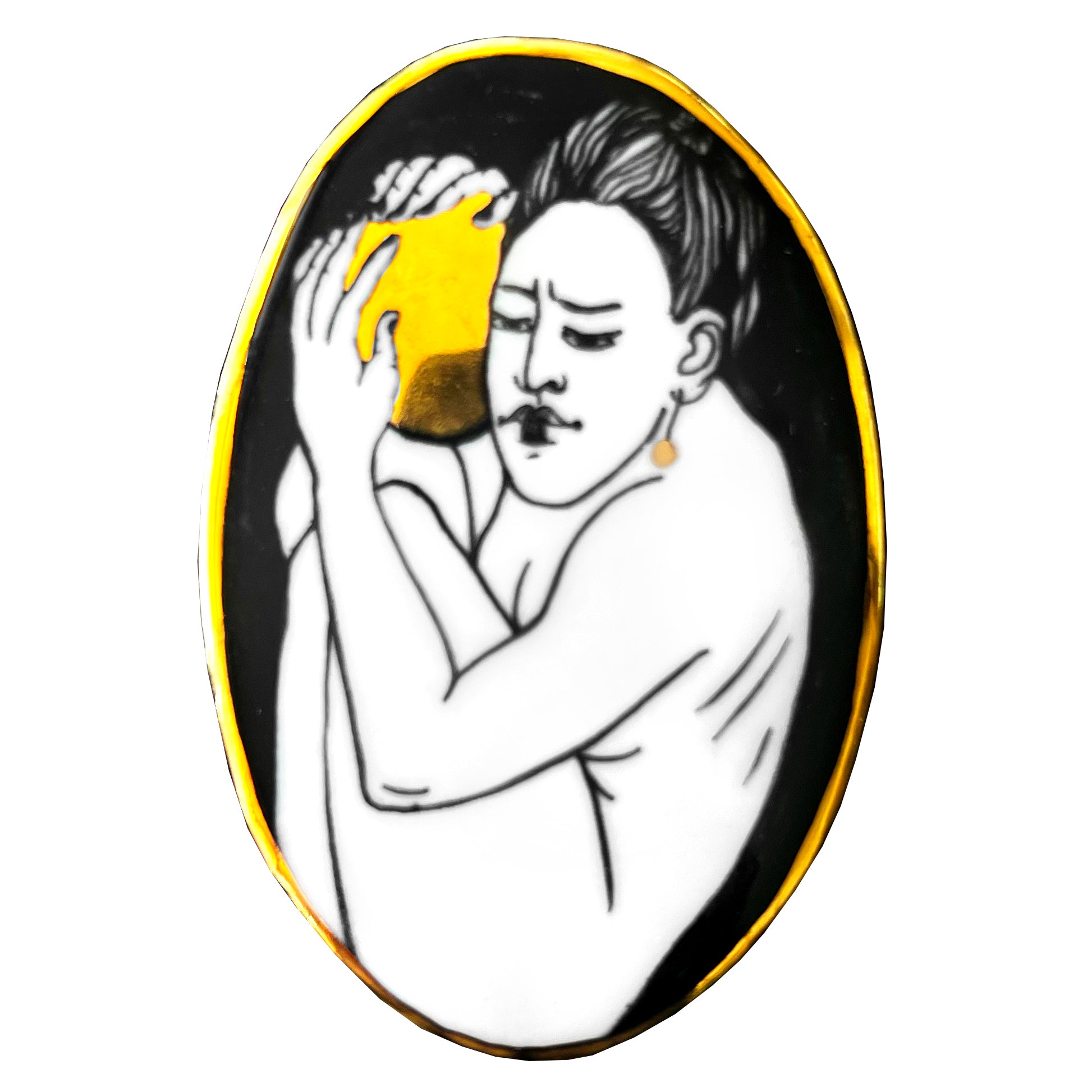"Love", the porcelain elegant brooch by Ukrainian artist  Nina Murashkina