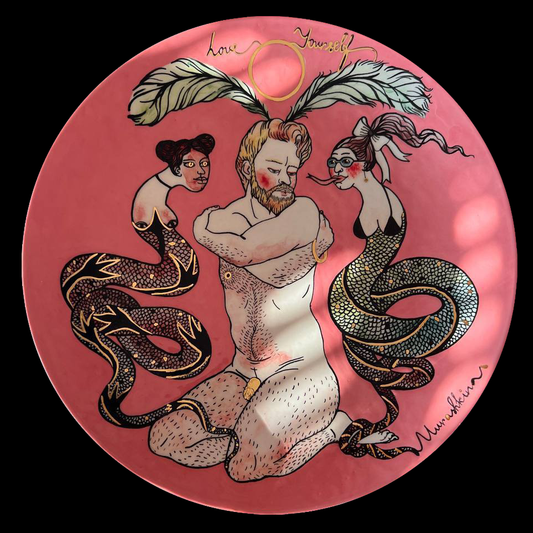 Love Yourself, Ceramic Plate by contemporary Ukrainian artist Nina Murashkina