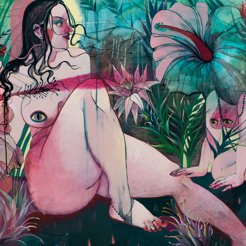 Meeting with nymph,  artwork by contemporary artist Nina Murashkina, closeup 1 